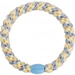 KKNEKKI Gumička do vlasů Kknekki Mix Seablue Light Yellow Glitter, modrá barva, textil – Zboží Dáma