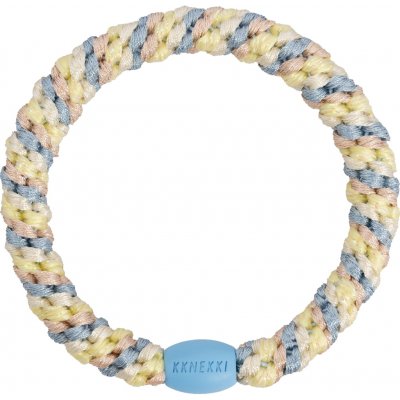 KKNEKKI Gumička do vlasů Kknekki Mix Seablue Light Yellow Glitter, modrá barva, textil – Zboží Dáma