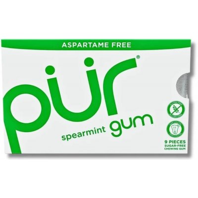 PÜR Žvýkačky bez aspartamu Spearmint s xylitolem, bez cukru 9 ks – Hledejceny.cz