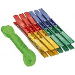 HUKA 2510966 kolíčky a šnůra na prádlo 12 ks – Hledejceny.cz