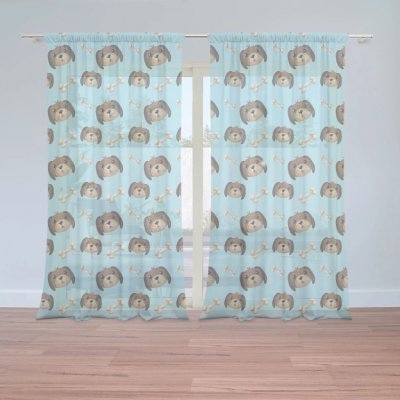 Sablio Záclony Pejsek s kostí: 2ks 150x250cm – Hledejceny.cz