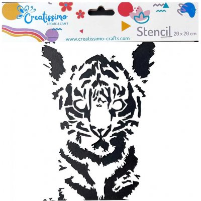 Creatissimo plastová šablona Tygří mládě 20 x 20 cm