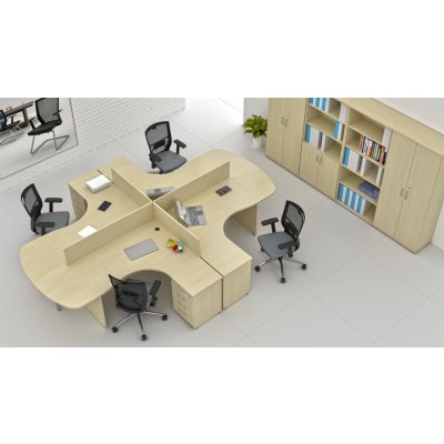 NABYTEK-DESIGNOVY.CZ - ZE 4.12P 12 Sestava kancelářského nábytku Komfort 4.12 javor – Zboží Dáma