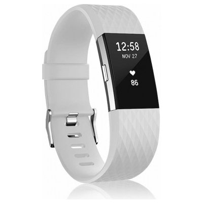 BStrap Silicone Diamond Large řemínek na Fitbit Charge 2, white SFI002C15 – Hledejceny.cz