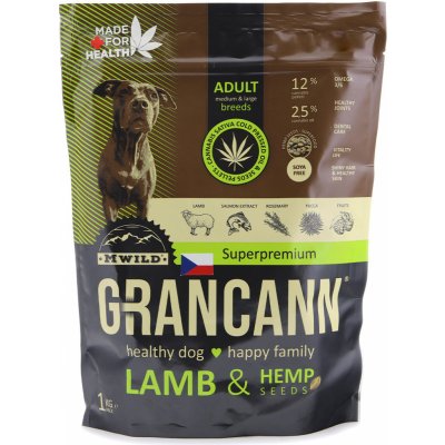 GRANCANN Lamb & Hemp seeds Adult medium & large, jehněčí a konopná semínka, Hmotnost/objem: 12kg