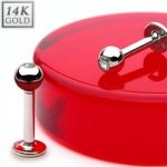 Šperky4U Zlatý piercing do brady - labreta zirkon, Au 585/1000 - ZL01104-1206-WG – Sleviste.cz