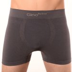 Gino bezešvé boxerky Micro Cotton Long Tmavě šedé – Zboží Mobilmania