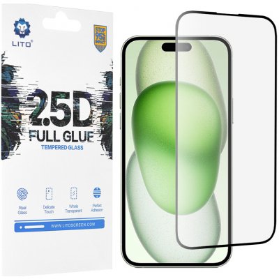 Lito 2.5D celoplošné sklo iPhone 15 Plus Černé 145988 – Zboží Živě