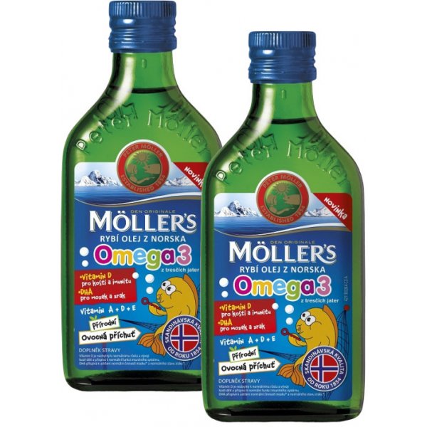 Doplněk stravy Möllers Mollers Omega 3 Ovocná příchuť 2 x 250 ml