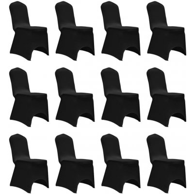 Potahy na židle strečové černé 12 ks – Zboží Mobilmania