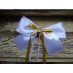 Atlasová mašle na auto bílá - zlatá 128 – Hledejceny.cz