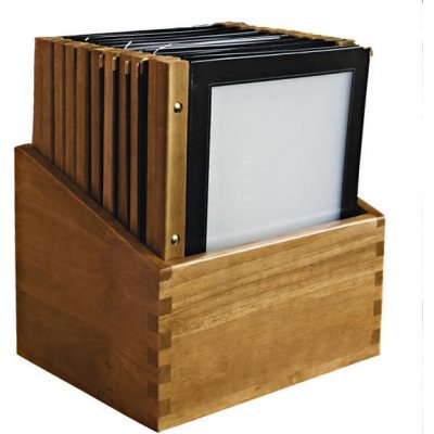 Box s jídelními lístky Wood černý černá - 20 JL + box - A4 – Zboží Mobilmania