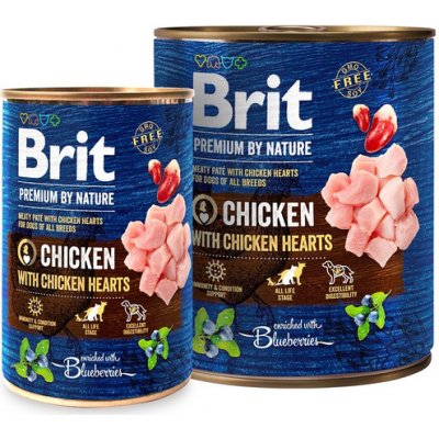 Brit Premium Dog by Nature konz Chicken & Hearts 800g Výhodné balení 6 kusů