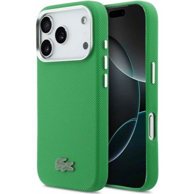 Lacoste Iconic Petit Pique Metal Logo MagSafe Zadní Kryt pro iPhone 17 Pro Green – Zboží Mobilmania