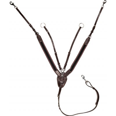 HKM Poprsník s martingalem a gumou kožený hnědá – Sleviste.cz