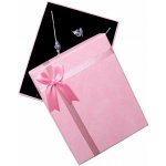 Nefertitis Papírová růžová dárková krabička s mašlí na sady šperků 12,5 x 16 cm NF27062 – Hledejceny.cz