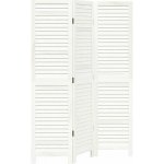 vidaXL Paraván 3dílný bílý masivní dřevo pavlovnie 358829 – Zboží Dáma