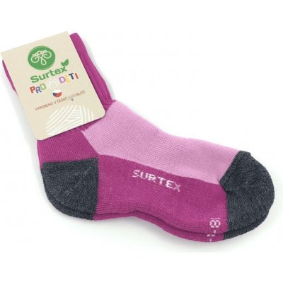 Surtex Zimní ponožky 70% Merino Růžovo šedé – Zboží Mobilmania