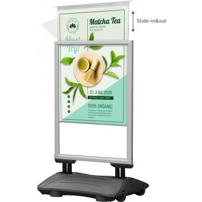 A-Z Reklama CZ Venkovní stojan Windtalker Slide-in WindPro na plakát formátu A0 - Stříbrný – Zboží Živě
