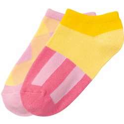 Dětské ponožky, 2 páry růžová/žlutá