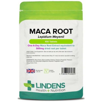 LINDENS Health + Nutrition Maca kořen 500 mg, 100 tablet – Hledejceny.cz