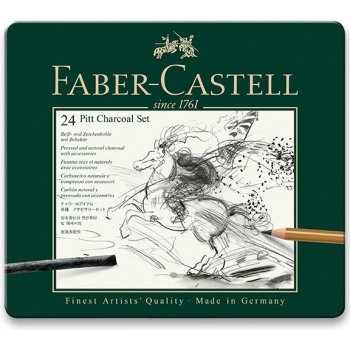 Faber-Castell Uhel Pitt Monochrome Charcoal plechová krabička 24ks 112978  od 869 Kč - Heureka.cz