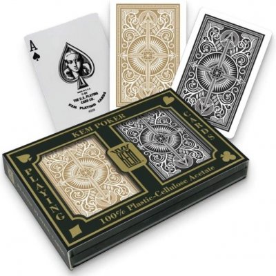 KEM The United States Playing Card Company Karty hrací KEM 2 pack 100 % plast Black/Gold – Zboží Mobilmania