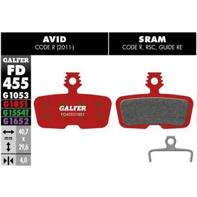 Brzdové destičky Galfer AVID/SRAM FD455, Advanced | Zboží Auto