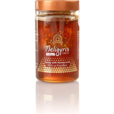 Meligyris Řecký med horský Surový s pláství květový 450 g – Zboží Dáma