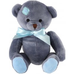 Teddies Medvěd sedící s mašlí modrý 20 cm