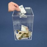 Kasička pokladnička 150x150x250 mm na zámek – Zboží Mobilmania