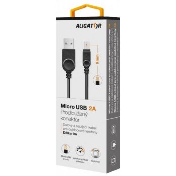 Aligator DAKAMUOUT s prodlouženým microUSB konektorem, 2A