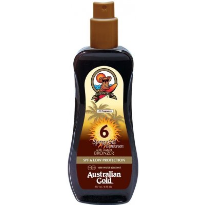 Australian Gold Sunscreen spray Gel Bronzer SPF6 237 ml – Zboží Mobilmania