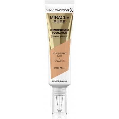 Max Factor Miracle Pure Skin dlouhotrvající make-up SPF30 45 Warm Almond 30 ml