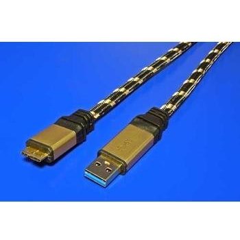 Roline 11.02.8879 Gold USB 3.0 SuperSpeed kabel USB3.0 A(M) - microUSB3.0 B(M), 1,8m