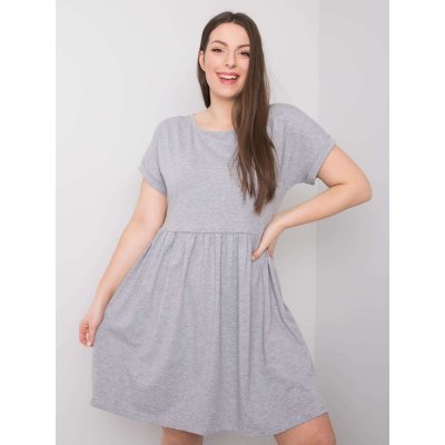 Melanžové bavlněné šaty šedá – Zboží Mobilmania