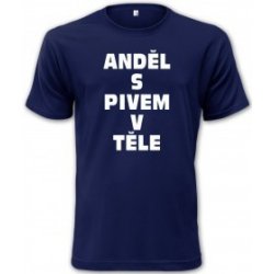 Tričko Anděl s pivem v těle černá