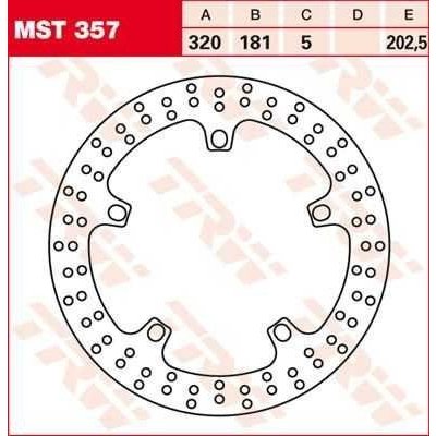 TRW MST357 brzdový kotouč, přední BMW K 1300 GT rok 09-11