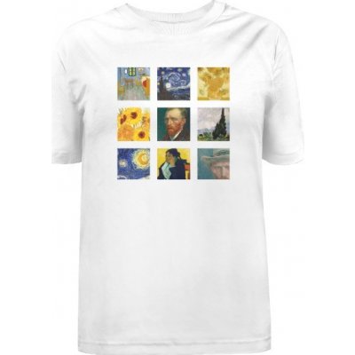 Tričko s potiskem Vincent van Gogh retro Bílá