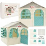 Doloni detský domček béžova / tyrkysová 129 cm x 129 cm x 120 cm – Sleviste.cz