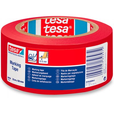 Tesa tape výstražná značkovací páska 50 mm x 33 m červená – Hledejceny.cz