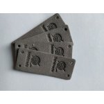 Koženkový štítek půlený Hand made klubko 5x2cm šedý – Zboží Dáma