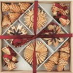 Anděl Přerov Slaměné dekorace v dřevěné krabičce s kruhem 56ks – Hledejceny.cz