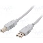 BQ Cable BQC-USB2AB/2 USB 2.0, USB A vidlice, USB B vidlice, 2m, světle šedý