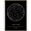 Plakát Hvězdná mapa A4 - 21 x 29,7 cm Pololesklý saténový papír