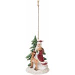 Clayre & Eef Vánoční ozdoba Santa se zvířátky 7*6*10 cm – Hledejceny.cz