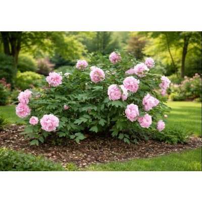 Paeonia suffruticosa v kultivarech Prodejní velikost: 015/025, Velikost hrnku: 1 l – Zboží Dáma