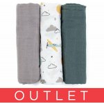 PETITE&MARS bambusová mušelínová Moussy Grey Planes 68 x 68 cm 3 ks – Sleviste.cz