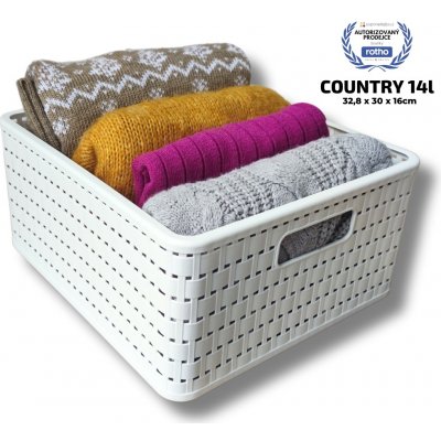 Rotho Country Ratanový úložný box rovný bílý 14l RT1116801100 – Zboží Dáma