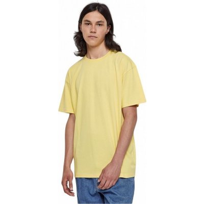 Urban Classic teplé pánské bavlněné oversize triko světlá vintage žlutá